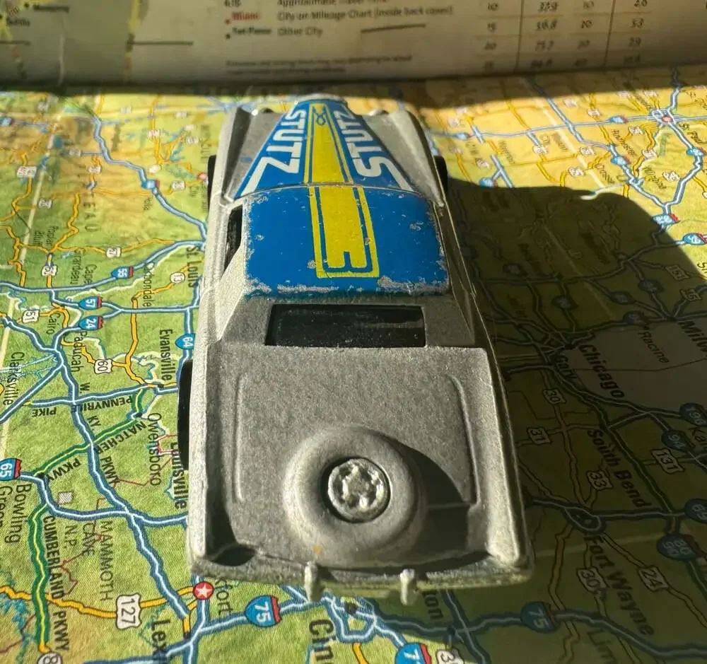 VTG 1979 Hot Wheels Stutz Blackhawk Diecast Car Silver w/ Blue & Yellow Tampos